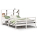 Cama con estantería sin colchón madera maciza blanca 140x200 cm