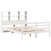 Cama con estantería sin colchón madera maciza blanca 140x200 cm