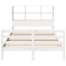 Cama con estantería sin colchón madera maciza blanca 140x200 cm