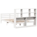 Cama con estantería sin colchón madera maciza blanca 140x200 cm