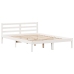 Cama con estantería sin colchón madera maciza blanca 140x200 cm