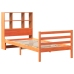 Cama con estantería sin colchón madera maciza marrón 75x190 cm