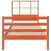 Cama con estantería sin colchón madera maciza marrón 75x190 cm