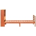 Cama con estantería sin colchón madera maciza marrón 75x190 cm