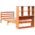 Cama con estantería sin colchón madera maciza marrón 75x190 cm