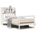 Cama con estantería sin colchón madera maciza blanca 75x190 cm