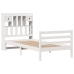 Cama con estantería sin colchón madera maciza blanca 75x190 cm