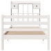 Cama con estantería sin colchón madera maciza blanca 75x190 cm