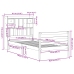 Cama con estantería sin colchón madera maciza blanca 75x190 cm