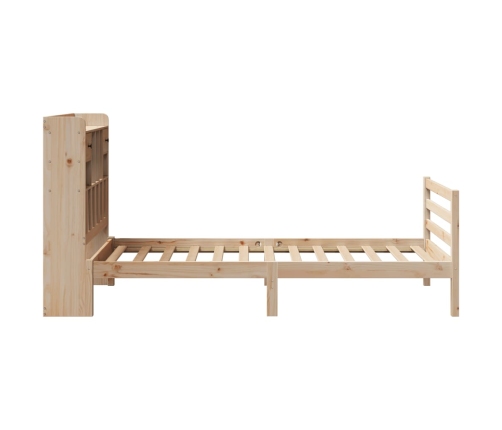 Cama con estantería sin colchón madera maciza de pino 90x190 cm