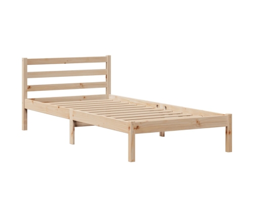 Cama con estantería sin colchón madera maciza de pino 90x190 cm