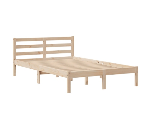 Cama con estantería sin colchón madera maciza de pino 120x190cm