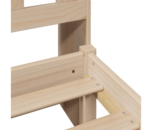 Cama con estantería sin colchón madera maciza de pino 135x190cm
