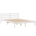 Cama con estantería sin colchón madera maciza blanca 140x190 cm