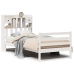 Cama con estantería sin colchón madera maciza blanca 100x200 cm