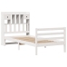 Cama con estantería sin colchón madera maciza blanca 100x200 cm