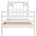 Cama con estantería sin colchón madera maciza blanca 100x200 cm