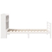 Cama con estantería sin colchón madera maciza blanca 100x200 cm