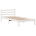Cama con estantería sin colchón madera maciza blanca 100x200 cm