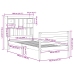 Cama con estantería sin colchón madera maciza blanca 100x200 cm