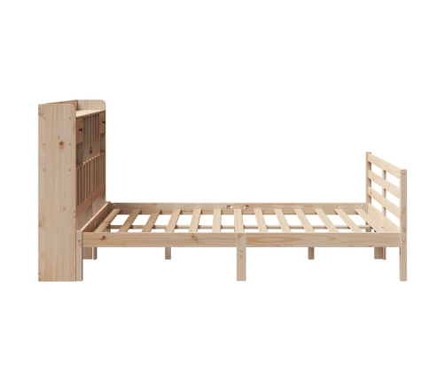 Cama con estantería sin colchón madera maciza de pino 140x200cm