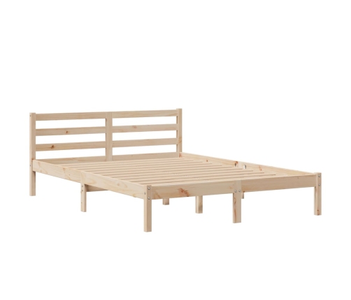 Cama con estantería sin colchón madera maciza de pino 160x200cm