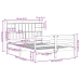 Cama con estantería sin colchón madera maciza de pino 160x200cm