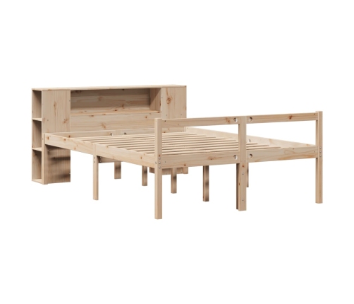 Cama con estantería sin colchón madera maciza de pino 120x190cm