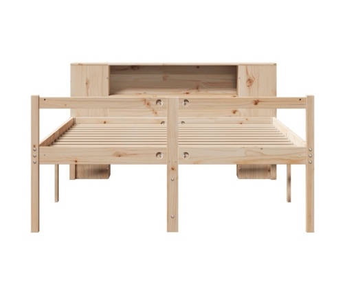 Cama con estantería sin colchón madera maciza de pino 120x190cm