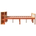 Cama con estantería sin colchón madera maciza marrón 120x200cm
