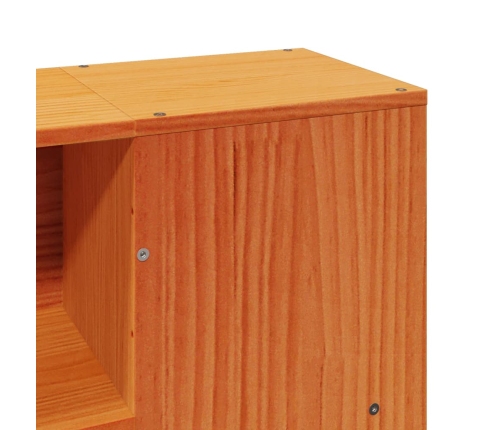 Cama con estantería sin colchón madera maciza marrón 120x200cm