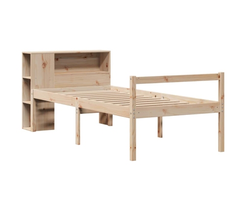 Cama con estantería sin colchón madera maciza de pino 90x200 cm