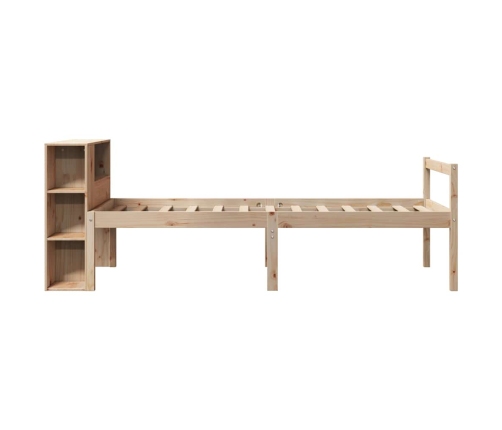 Cama con estantería sin colchón madera maciza de pino 90x200 cm