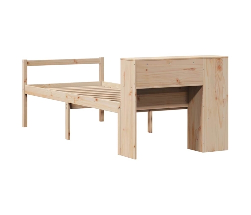 Cama con estantería sin colchón madera maciza de pino 90x200 cm