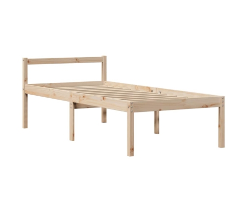 Cama con estantería sin colchón madera maciza de pino 90x200 cm