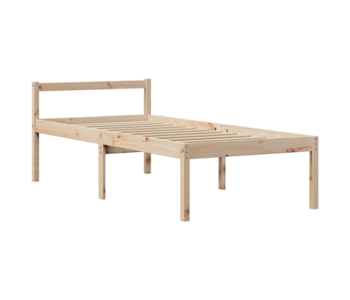 Cama con estantería sin colchón madera maciza de pino 100x200cm