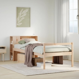 Cama con estantería sin colchón madera maciza de pino 100x200cm