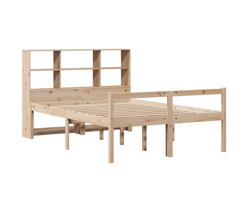 Cama con estantería sin colchón madera maciza de pino 120x190cm