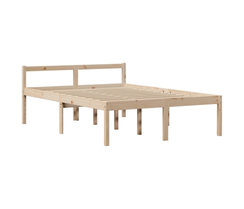 Cama con estantería sin colchón madera maciza de pino 120x190cm