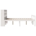 Cama con estantería sin colchón madera maciza blanca 150x200 cm