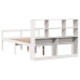 Cama con estantería sin colchón madera maciza blanca 150x200 cm