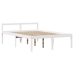 Cama con estantería sin colchón madera maciza blanca 150x200 cm