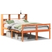 Cama con estantería sin colchón madera maciza marrón 120x200cm