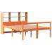Cama con estantería sin colchón madera maciza marrón 120x200cm