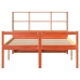 Cama con estantería sin colchón madera maciza marrón 120x200cm