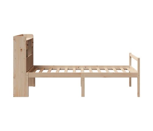 Cama con estantería sin colchón madera maciza de pino 75x190 cm