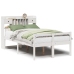 Cama con estantería sin colchón madera maciza blanca 135x190 cm