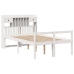 Cama con estantería sin colchón madera maciza blanca 135x190 cm