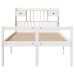 Cama con estantería sin colchón madera maciza blanca 135x190 cm