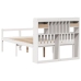 Cama con estantería sin colchón madera maciza blanca 135x190 cm